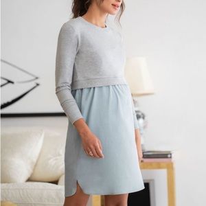 Seraphine Cotton Maternity & Nursing Dress with Sweatshirt Top